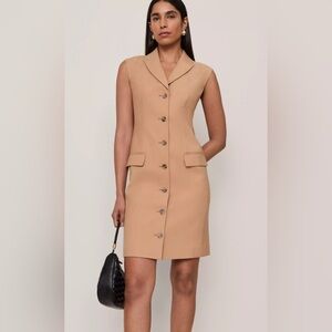 Ann Taylor Blazer Dress | The Peak Lapel - Tan | Spring Workwear
